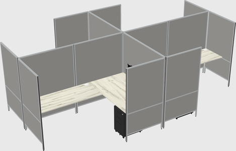 Modern modular quad l-shaped panel system