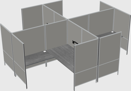Modern modular quad l-shaped panel system