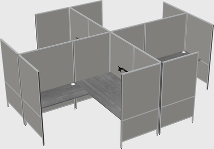 Modern modular quad l-shaped panel system