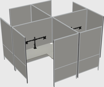 Modern modular quad l-shaped panel system