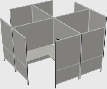 Modern modular quad l-shaped panel system