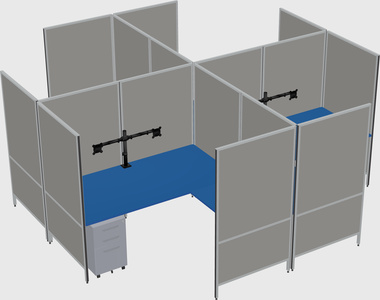 Modern modular quad l-shaped panel system