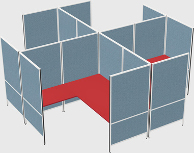 现代模块化四边形l型面板系统