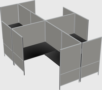 Modern modular quad l-shaped panel system