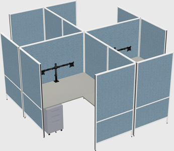 Modern modular quad l-shaped panel system