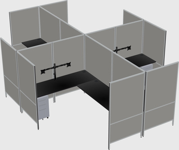 Modern modular quad l-shaped panel system