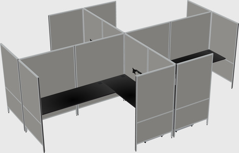 Modern modular quad l-shaped panel system