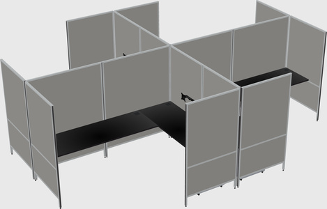 Modern modular quad l-shaped panel system