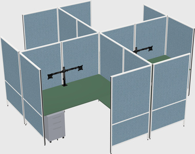 Modern modular quad l-shaped panel system