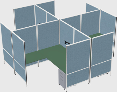 Modern modular quad l-shaped panel system