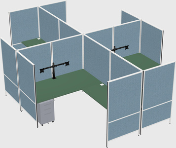 Modern modular quad l-shaped panel system