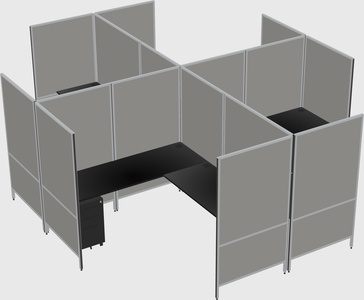 Modern modular quad l-shaped panel system