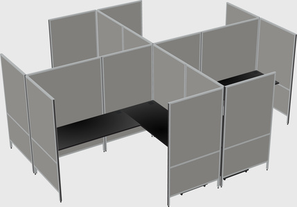 Modern modular quad l-shaped panel system