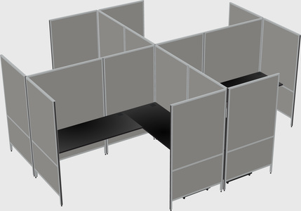 Modern modular quad l-shaped panel system