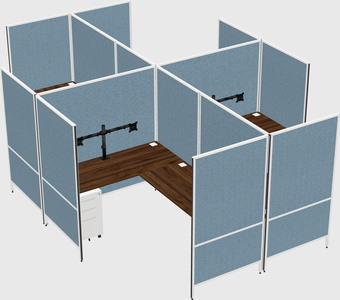 Modern modular quad l-shaped panel system