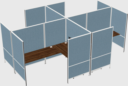 Modern modular quad l-shaped panel system