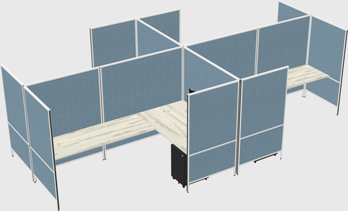 Modern modular quad l-shaped panel system
