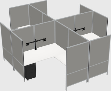 Modern modular quad l-shaped panel system