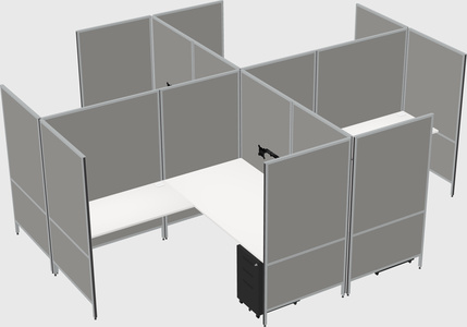 Modern modular quad l-shaped panel system