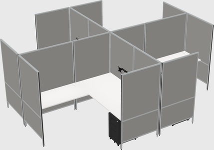 Modern modular quad l-shaped panel system