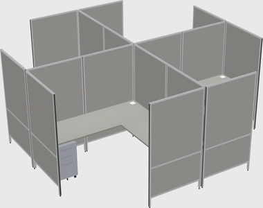 Modern modular quad l-shaped panel system