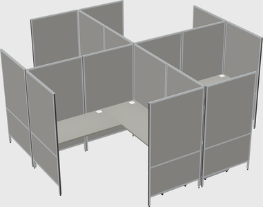 Modern modular quad l-shaped panel system