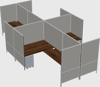 Modern modular quad l-shaped panel system