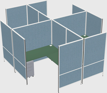 Modern modular quad l-shaped panel system