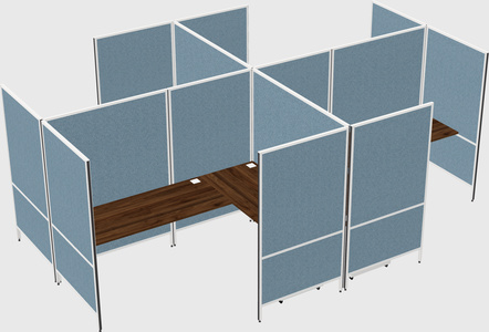 Modern modular quad l-shaped panel system