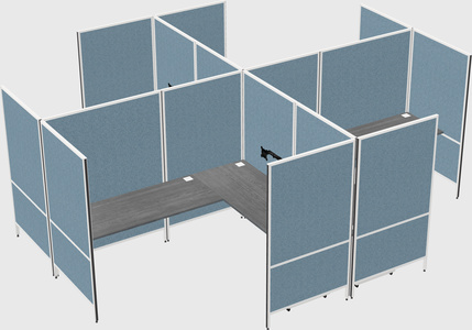 Modern modular quad l-shaped panel system