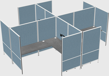 Modern modular quad l-shaped panel system