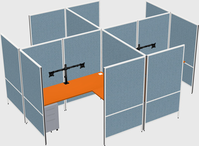 Modern modular quad l-shaped panel system
