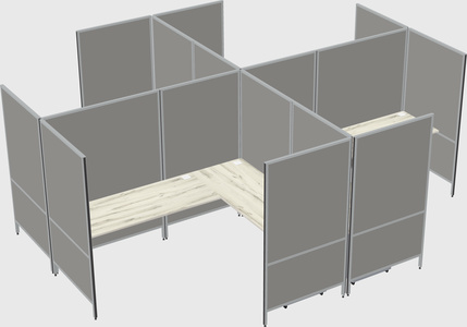 Modern modular quad l-shaped panel system
