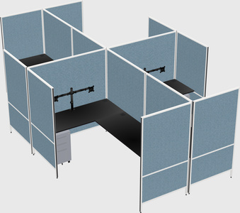 Modern modular quad l-shaped panel system