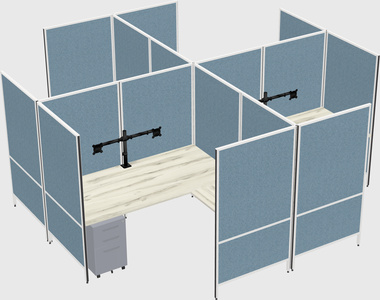 Modern modular quad l-shaped panel system