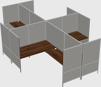 Modern modular quad l-shaped panel system