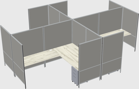 Modern modular quad l-shaped panel system