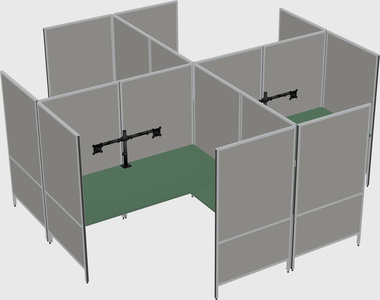 Système de panneaux modulaires modernes en forme de l quadruple