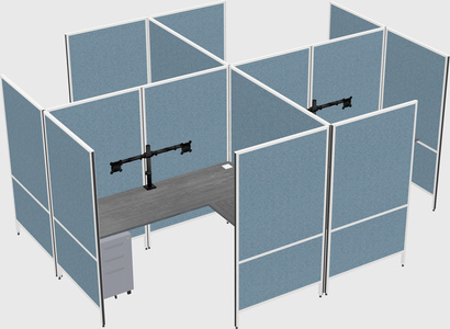 Modern modular quad l-shaped panel system