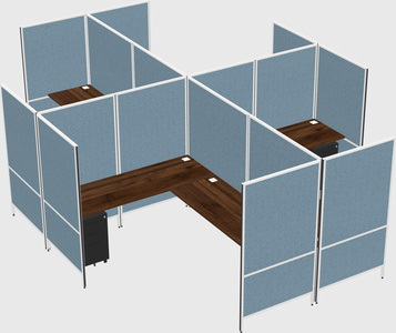 Modern modular quad l-shaped panel system