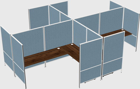 Modern modular quad l-shaped panel system