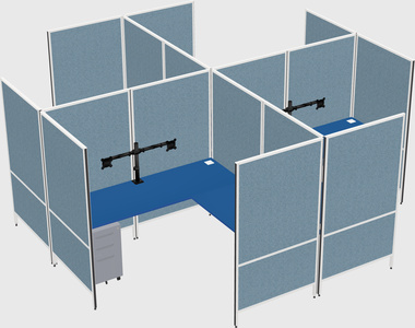 Modern modular quad l-shaped panel system