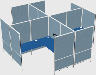 Modern modular quad l-shaped panel system