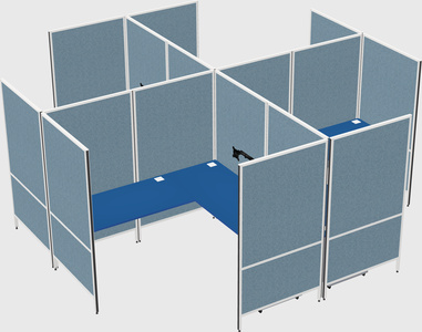 Modern modular quad l-shaped panel system