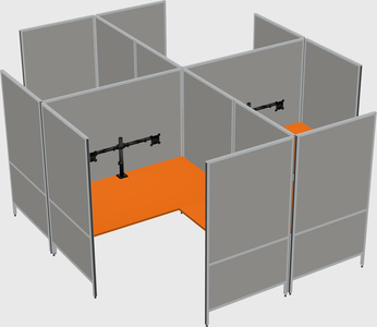 Système de panneaux modulaires modernes en forme de l quadruple