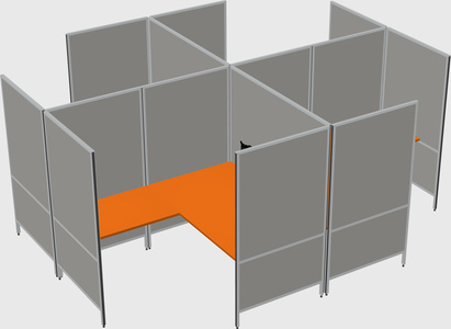 Modern modular quad l-shaped panel system