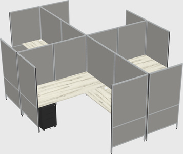 Modern modular quad l-shaped panel system