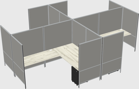 Modern modular quad l-shaped panel system