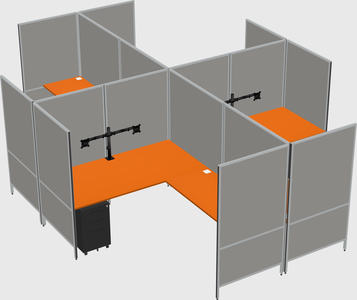 Modern modular quad l-shaped panel system
