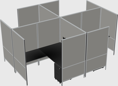 Système de panneaux modulaires modernes en forme de l quadruple